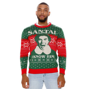 Buddy the Elf Movie Size Small Christmas Sweater Holiday Party Santa! I Know Him